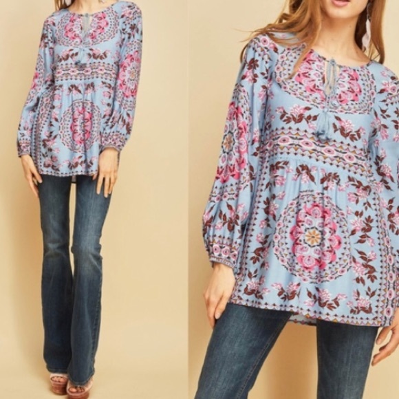 BOHO Print Top - Picture 4 of 5